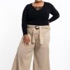 Women HaremPants | Plus Size Women'S Thai Harem Palazzo Pants In Solid Tan