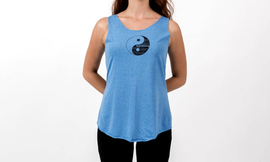 Women HaremPants | Loose Soft Vintage Style Women'S Tank Tops Yin Yang Blue