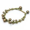 Accessories HaremPants | Brass Bell Waxed Cotton Bracelets In Lime