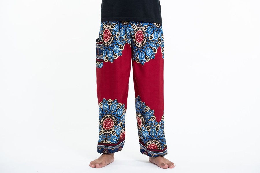 Men HaremPants | Peony Mandalas Men'S Harem Pants In Red