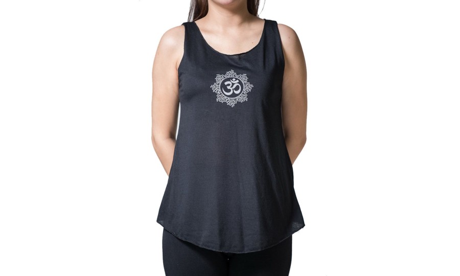 Women HaremPants | Loose Soft Vintage Style Women'S Tank Tops Om Black