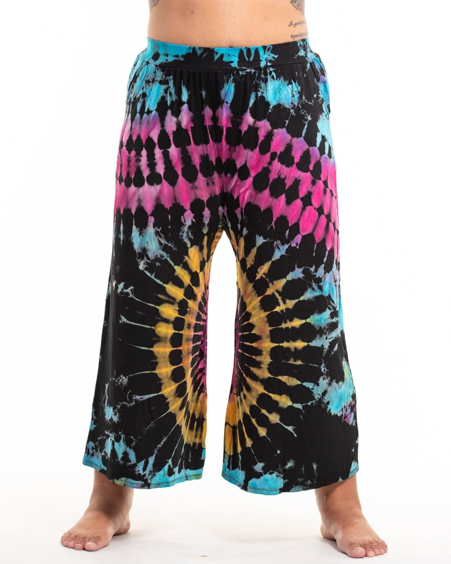 Plus Size HaremPants | Plus Size Wide Leg Palazzo Harem Pants Cotton Tie Dye Turquoise