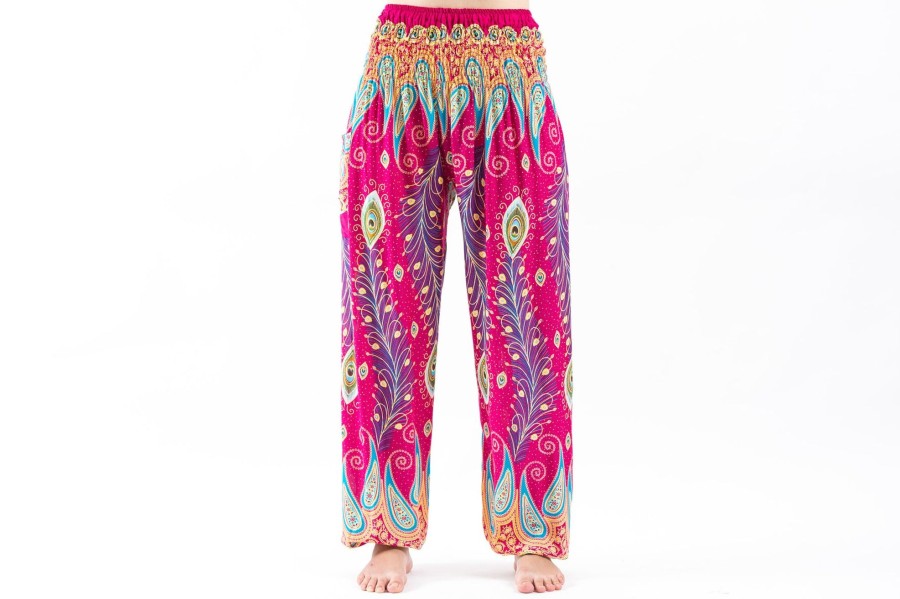 Women HaremPants | Peacock Paisley Women'S Harem Pants In Pink