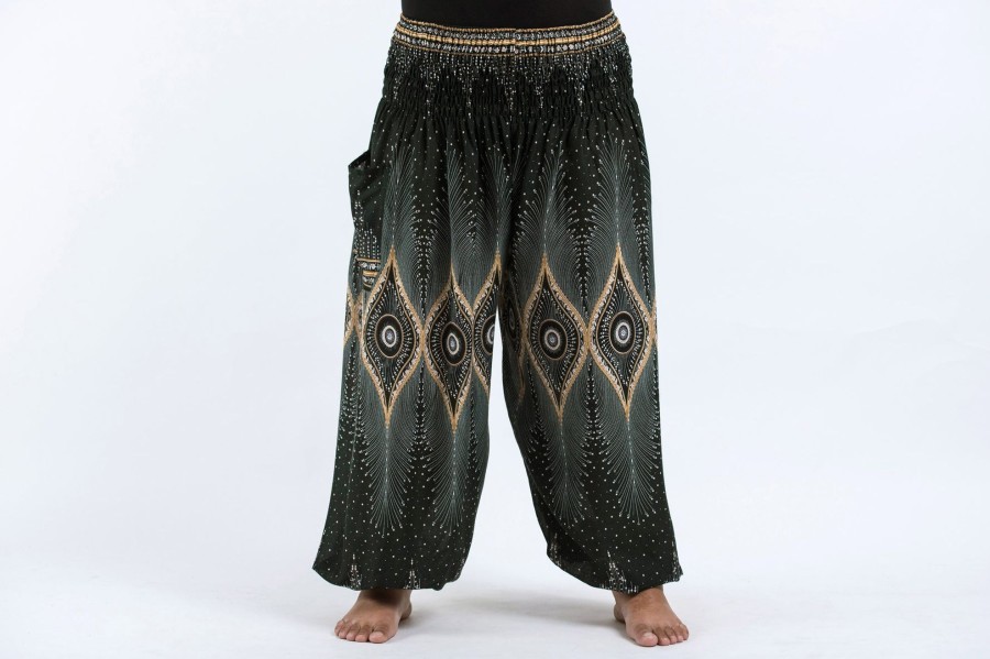 Plus Size HaremPants | Plus Size Diamond Peacock Women'S Harem Pants In Green