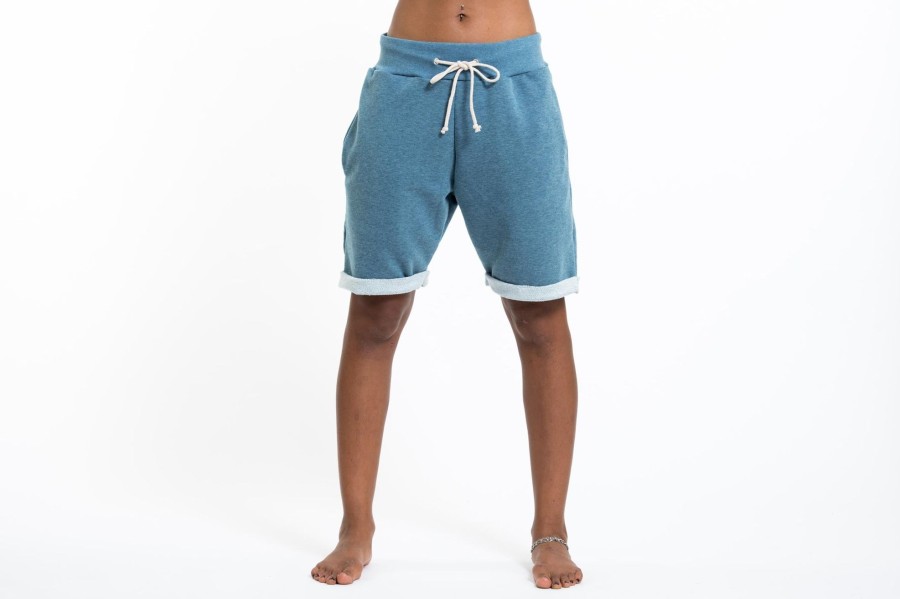 Women HaremPants | Women'S Terry Shorts With Aztec Pockets In Blue