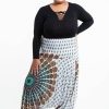 Women HaremPants | Plus Size Peacock Mandalas 2-In-1 Jumpsuit Harem Pants In White