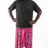 Plus Size HaremPants | Plus Size Tribal Chakras Drop Crotch Men'S Harem Pants In Pink