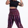 Plus Size HaremPants | Plus Size Paisley Feathers Women'S Harem Pants In Purple