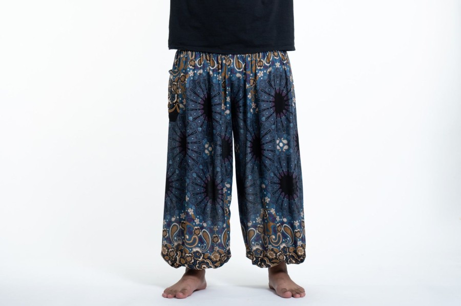 Men HaremPants | Plus Size Paisley Mandalas Men'S Harem Pants In Gray