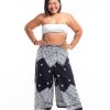 Women HaremPants | Plus Size Blooming Vines Wrap Palazzo Style Harem Pants In Navy