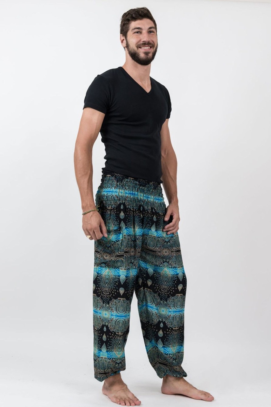 Men HaremPants | Paisley Men'S Harem Pants In Turquoise