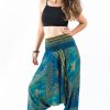 Women HaremPants | Peacock Eye 2-In-1 Jumpsuit Harem Pants In Turquoise