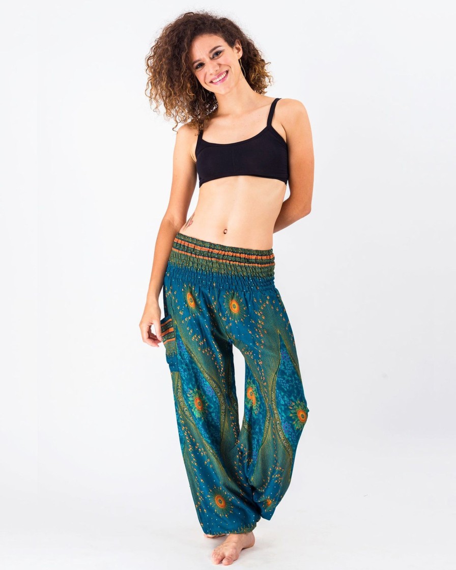 Women HaremPants | Peacock Eye Women'S Harem Pants In Turquoise