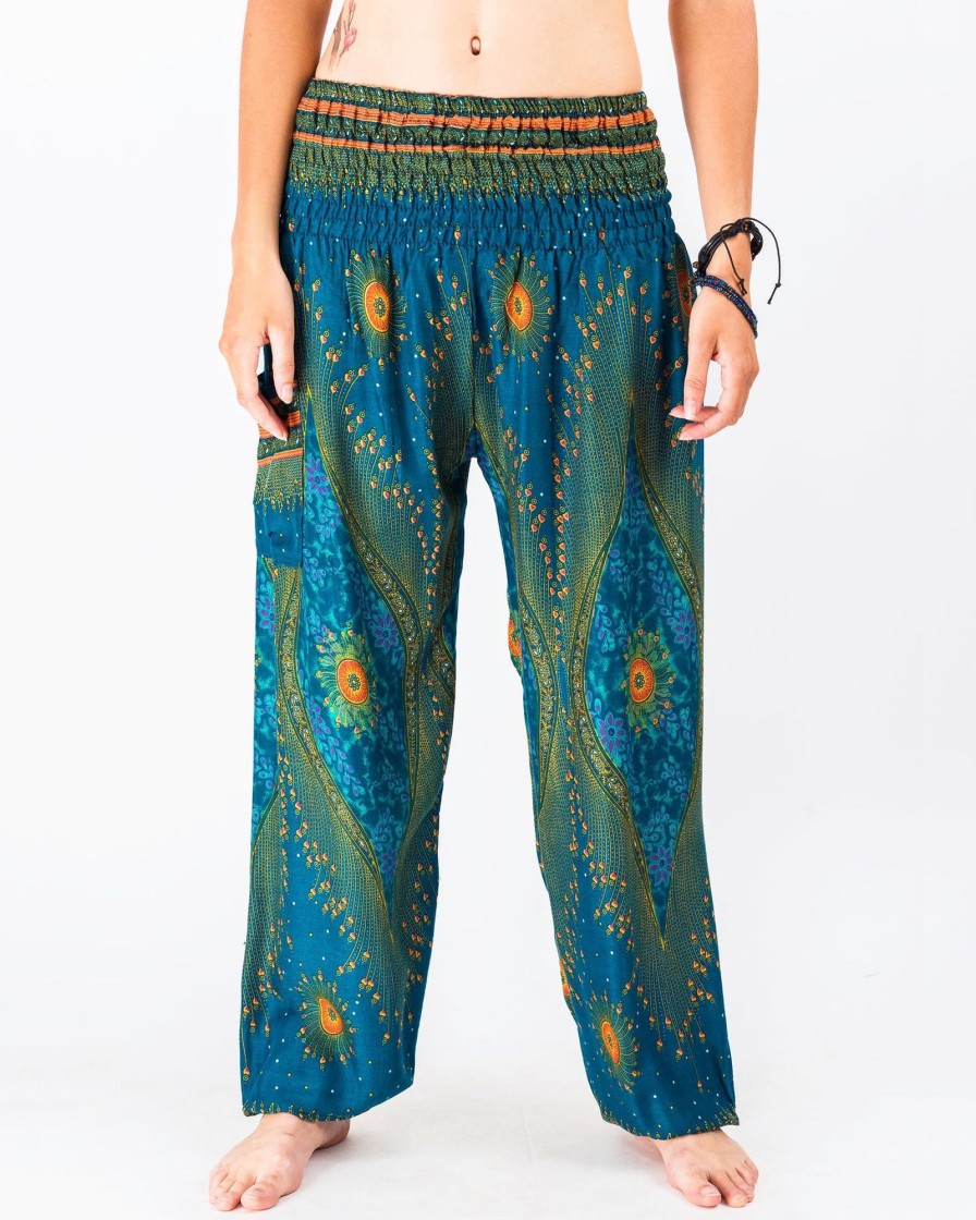 Women HaremPants | Peacock Eye Women'S Harem Pants In Turquoise