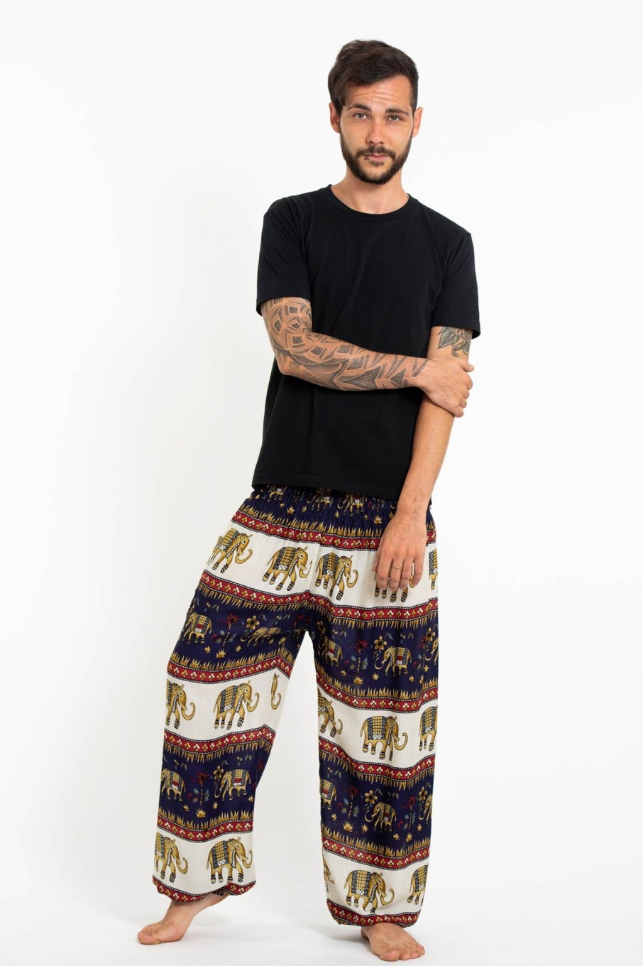 Men HaremPants | Elephant Bliss Men'S Elephant Pants In Navy