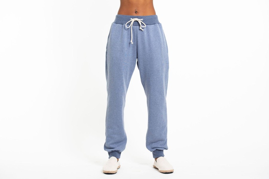 Women HaremPants | Women'S Terry Pants With Aztec Pockets In Light Blue