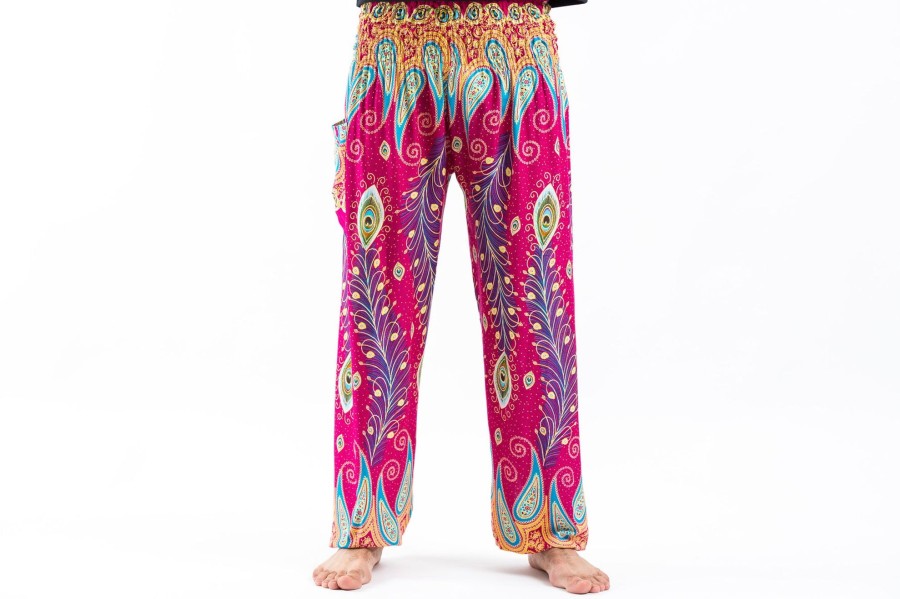 Men HaremPants | Peacock Paisley Men'S Harem Pants In Pink