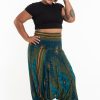 Plus Size HaremPants | Plus Size Peacock Eyes 2-In-1 Jumpsuit Harem Pants In Turquoise