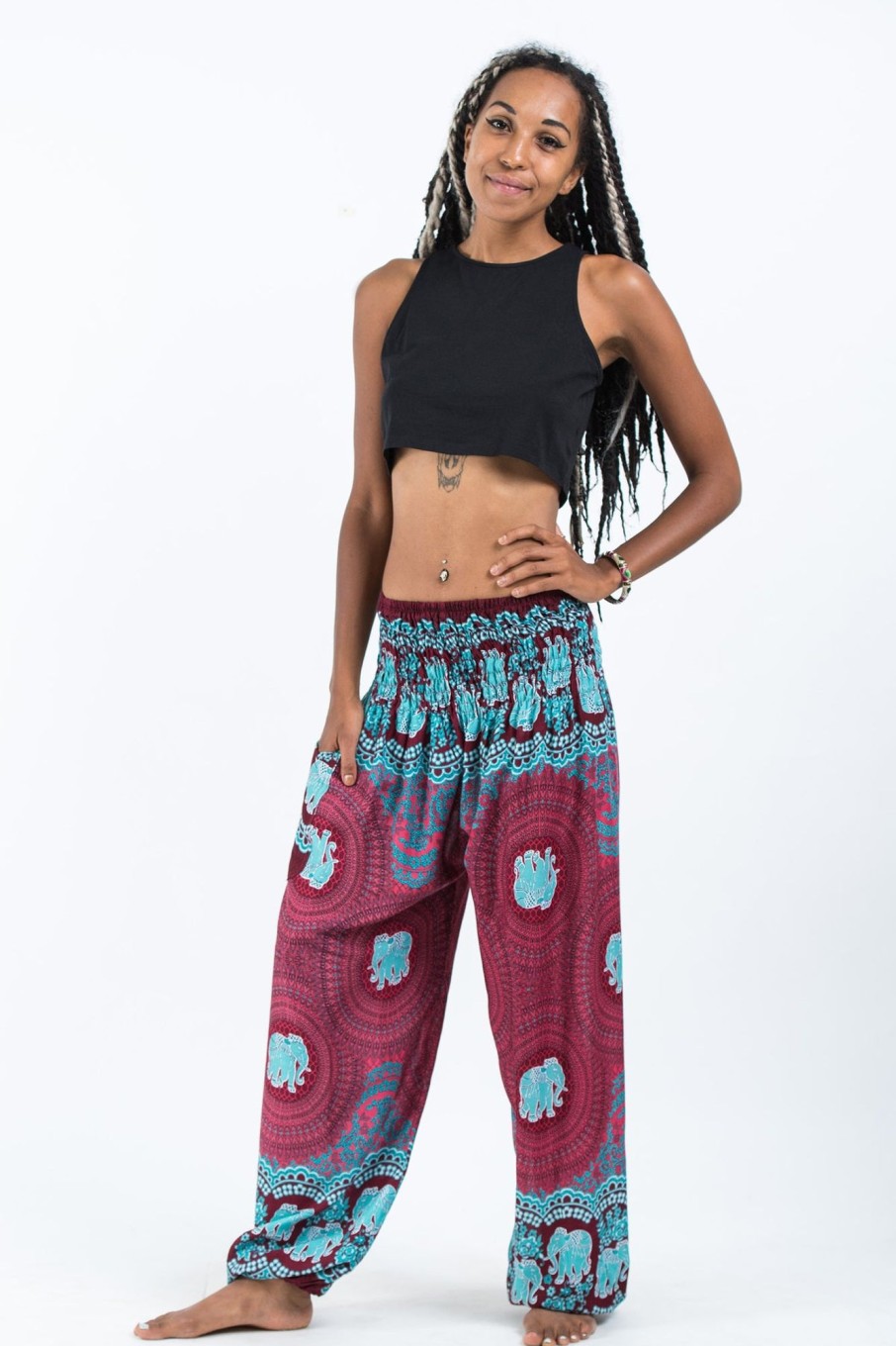 Women HaremPants | Mandala Elephant Women'S Elephant Pants In Red