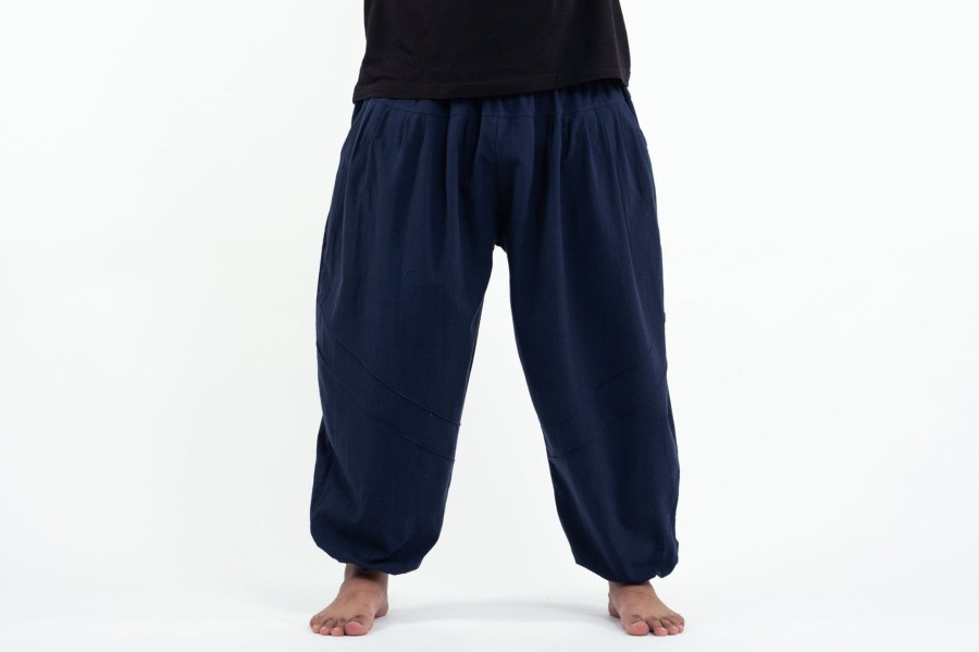 Plus Size HaremPants | Plus Size Genie Men'S Cotton Harem Pants In Navy