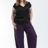 Plus Size HaremPants | Plus Size Cotton Women Harem Pants In Solid Purple