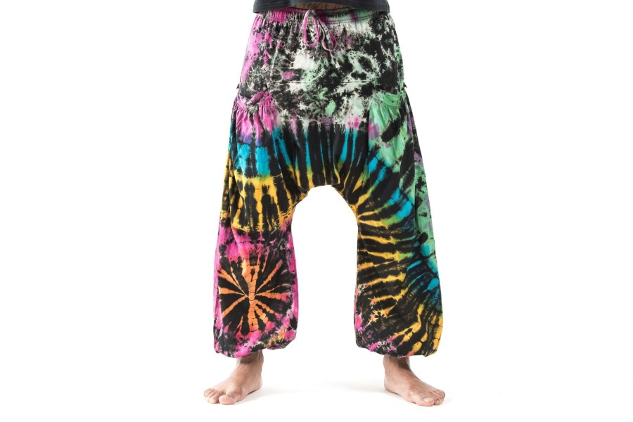 Men HaremPants | Tie Dye Cotton Men Harem Pants In Festival Black