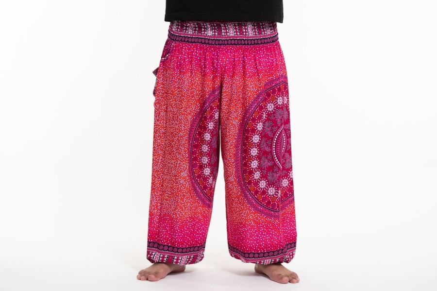 Plus Size HaremPants | Plus Size Tribal Chakras Men'S Harem Pants In Pink