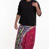 Men HaremPants | Plus Size Triangles Drop Crotch Men'S Harem Pants In Pink