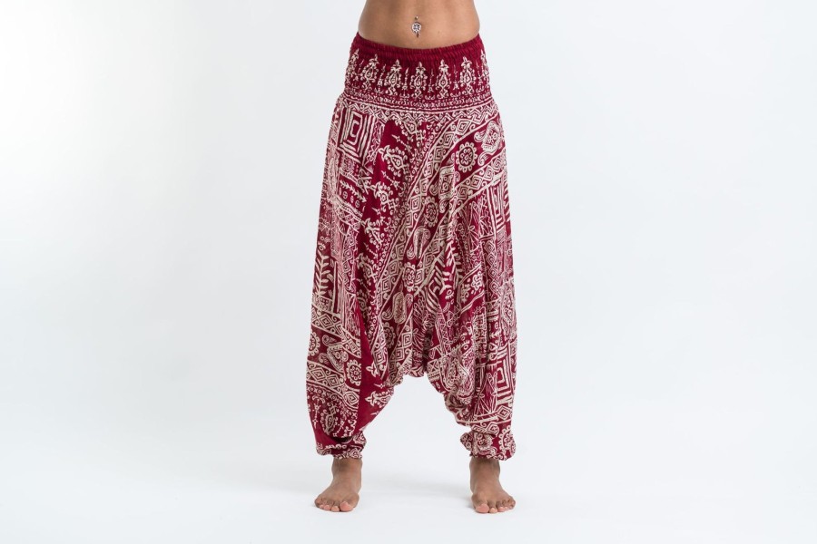 Women HaremPants | Tribal Prints 2-In-1 Jumpsuit Harem Pants In Red