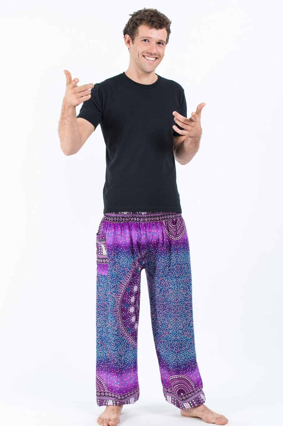 Men HaremPants | Tribal Chakras Men'S Harem Pants In Purple