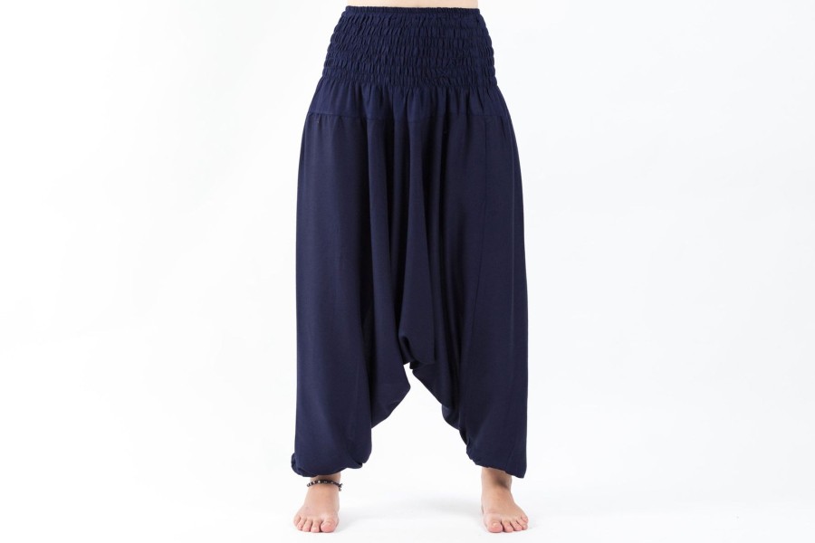 Women HaremPants | Solid Color 2-In-1 Jumpsuit Harem Pants In Blue