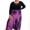 Women HaremPants | Plus Size Paisley Mandalas 2-In-1 Jumpsuit Harem Pants In Purple