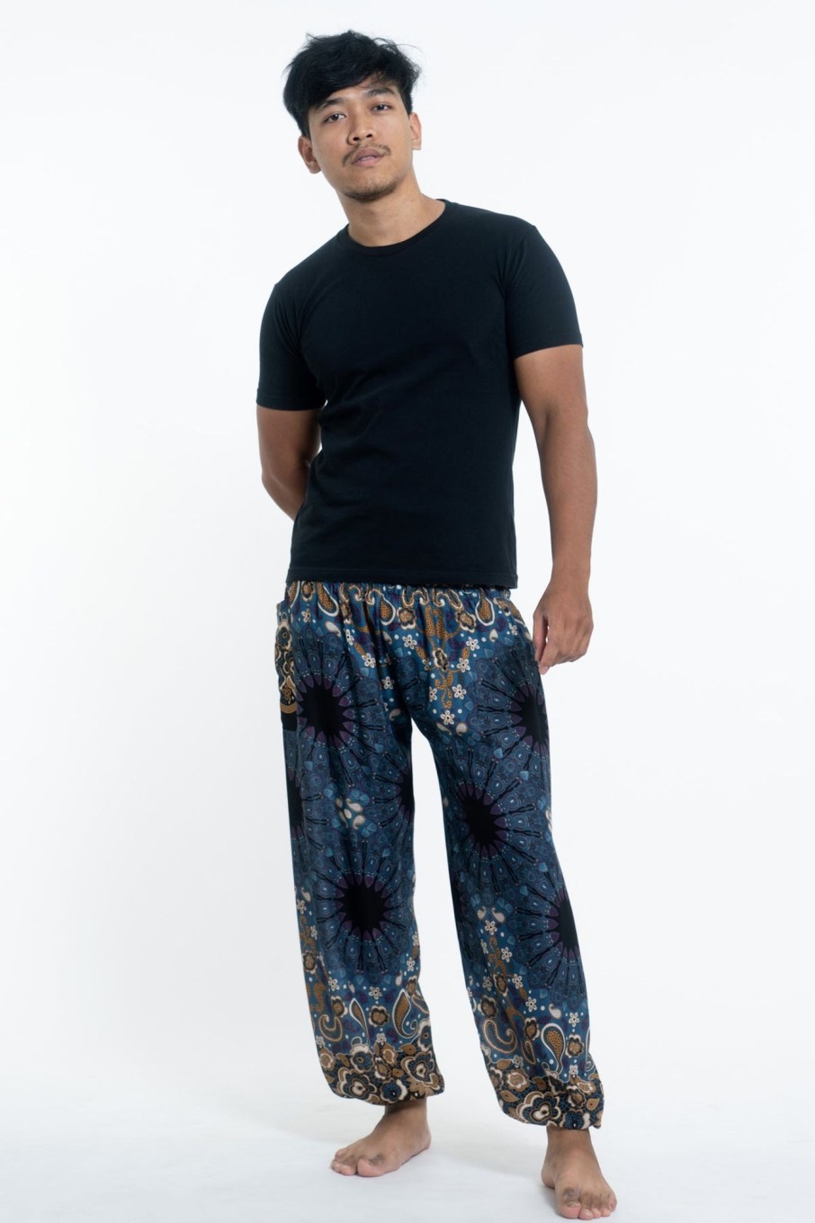 Men HaremPants | Paisley Mandalas Men'S Harem Pants In Gray