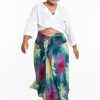 Women HaremPants | Plus Size Firework Handkerchief Midi Skirt In Turquoise