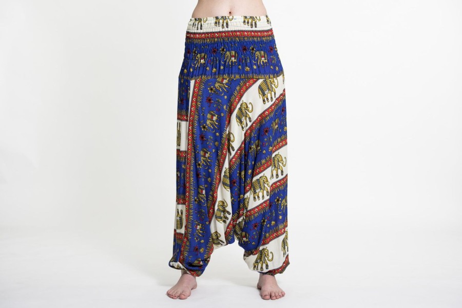 Women HaremPants | Elephant Bliss 2-In-1 Jumpsuit Elephant Pants In Blue