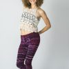 Women HaremPants | Melting Stripes Tie Dye Cotton Leggings In Magenta