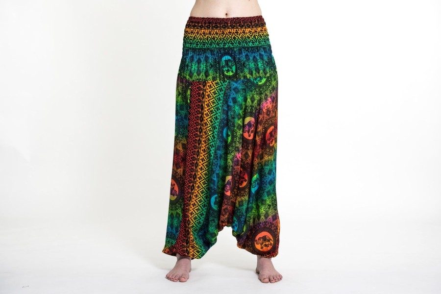 Women HaremPants | Rainbow Elephant 2-In-1 Jumpsuit Elephant Pants In Orange