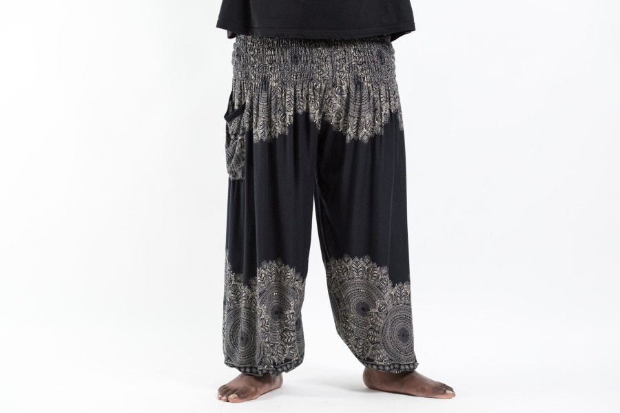 Men HaremPants | Plus Size Floral Mandalas Men'S Harem Pants In Black