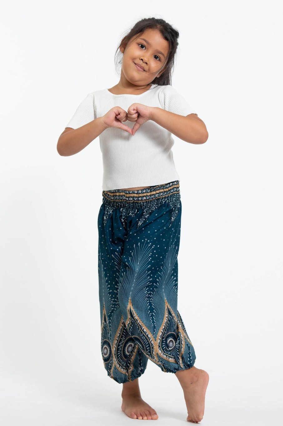 Kids HaremPants | Diamond Peacock Kids Harem Pants In Turquoise