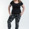 Women HaremPants | Plus Size Marble Tie Dye Cotton Leggings In Black