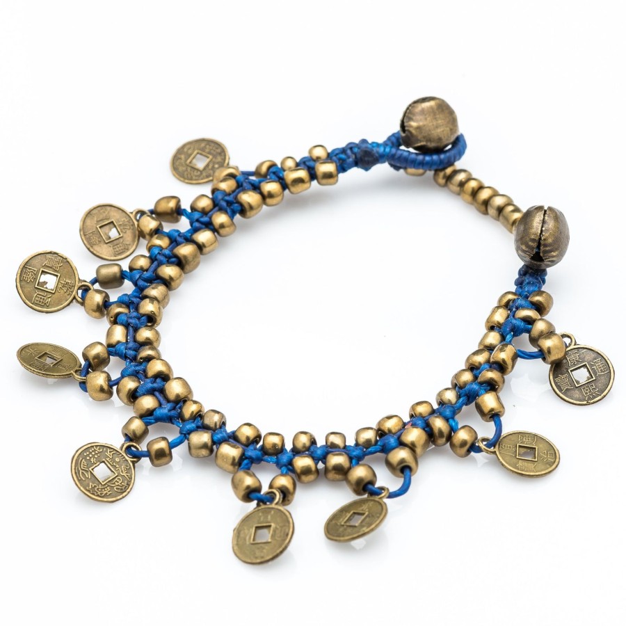 Accessories HaremPants | Chinese Coin Waxed Cotton Bracelets In Blue