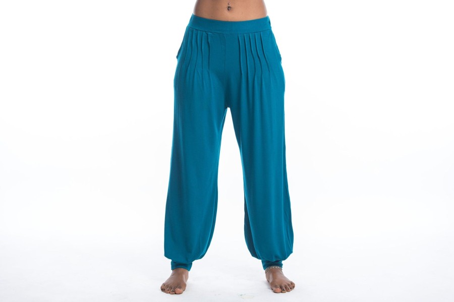 Women HaremPants | Cotton Women Harem Pants In Solid Blue