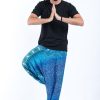 Men HaremPants | Tribal Chakras Drop Crotch Men'S Harem Pants In Blue