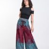 Women HaremPants | Geometric Mandalas Wrap Palazzo Style Harem Pants In Red