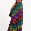 Plus Size HaremPants | Rainbow Elephant Kimono Cardigan In Purple