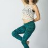 Women HaremPants | Melting Stripes Tie Dye Cotton Leggings In Turquoise