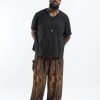 Plus Size HaremPants | Plus Size Peacock Eye Men'S Harem Pants In Brown