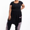 Women HaremPants | Plus Size Elephant Aztec Cotton Women'S Harem Pants In Black