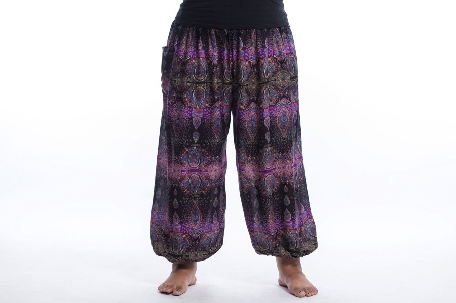 Plus Size HaremPants | Plus Size Paisley Women'S Harem Pants In Purple