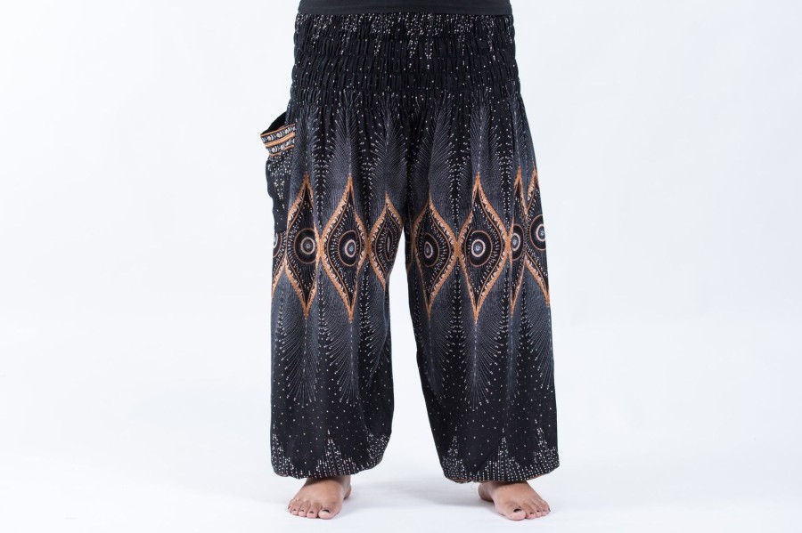 Plus Size HaremPants | Plus Size Diamond Peacock Women'S Harem Pants In Black